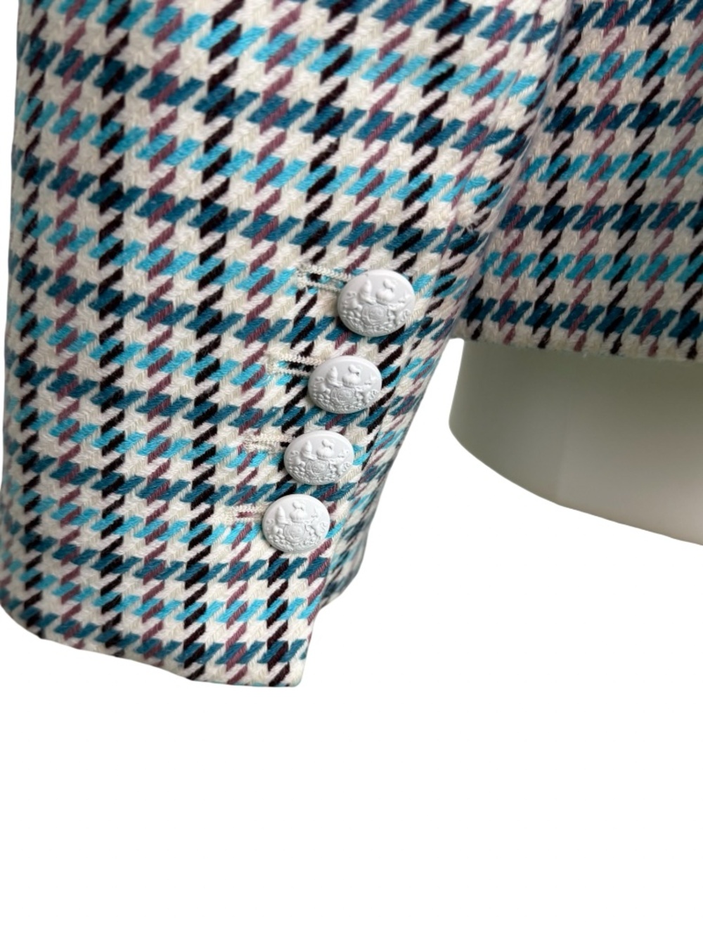 $650 Veronica Beard Farley Dickey Blazer Turquoise Multi Linen Size 4 - Picture 10 of 13